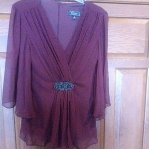 Purple Size 4 V neck Blouse